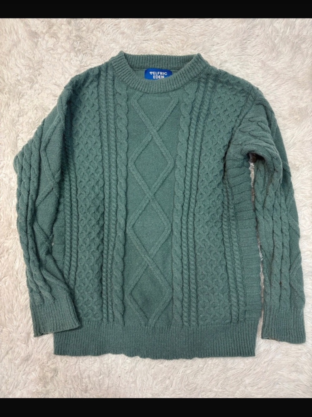 Aelfric Eden Green Cable Knit Sweater